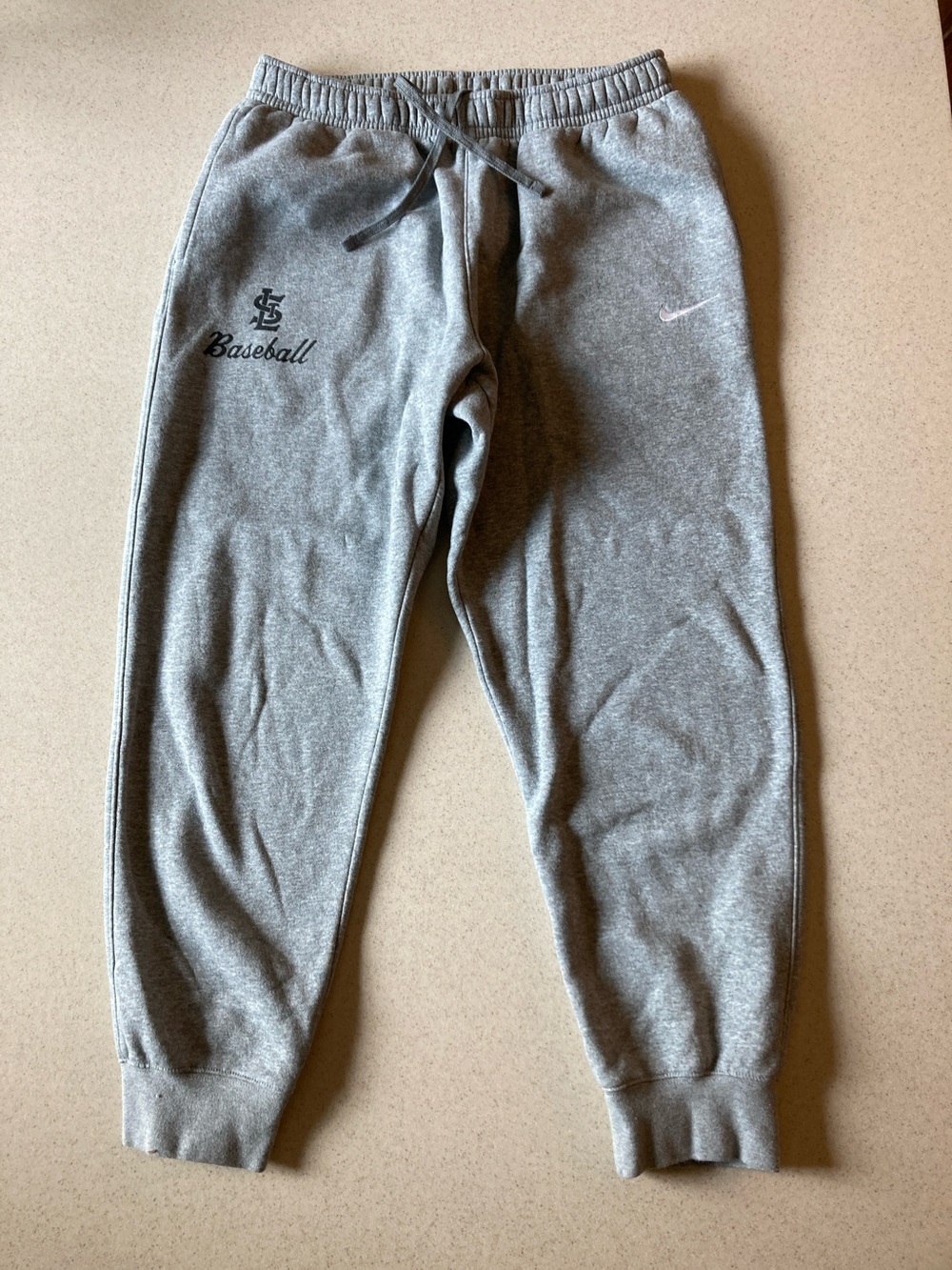 Nike Gray Baseball Logo Sweat Joggers Men Size Large - Picture 2 of 14